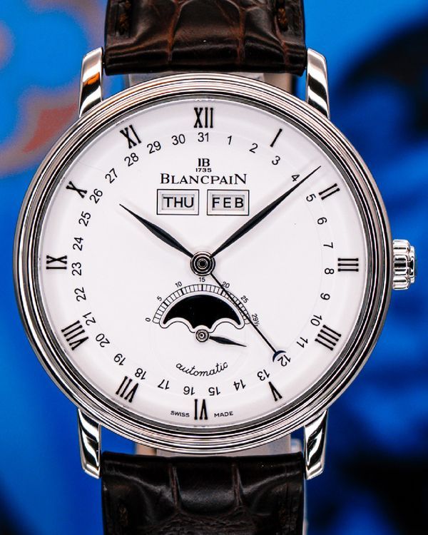 Blancpain Villeret Quantième Complet 40MM White Dial Leather Strap (6263-1127-55A)