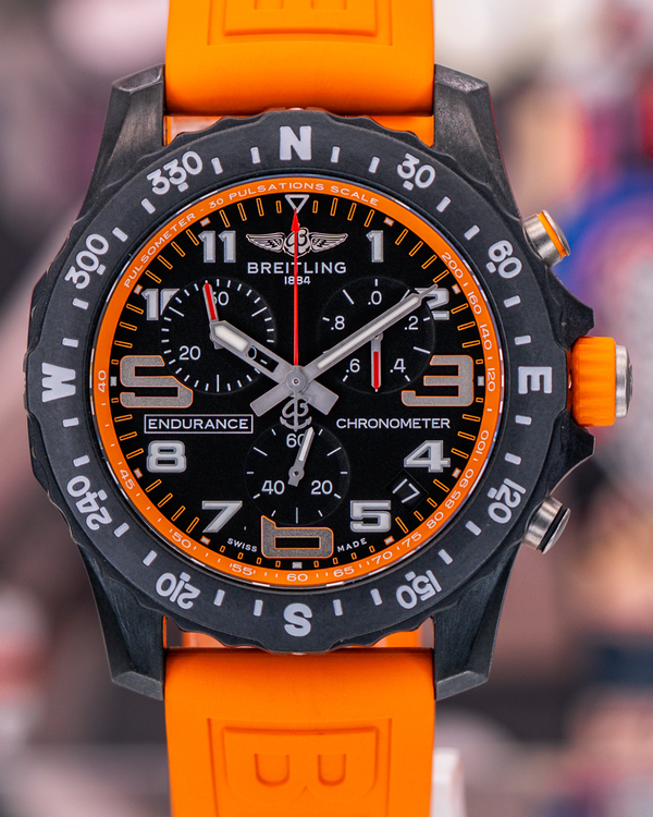 Breitling Endurance Pro 44MM Quartz Black Dial Rubber Strap (X82310A51B1S2)