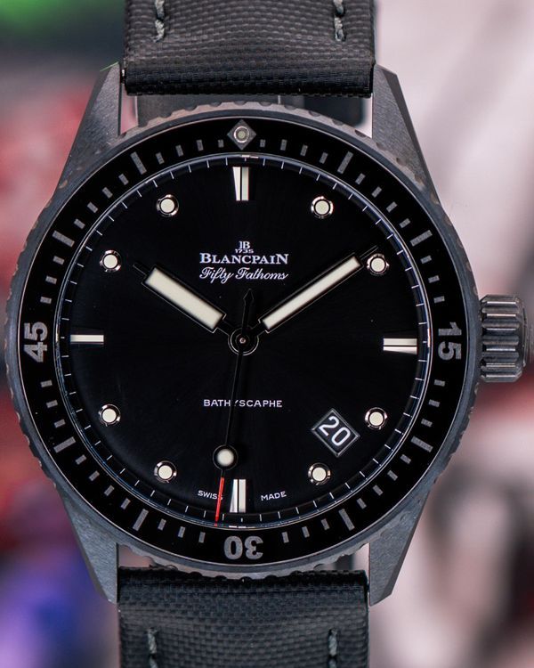 2023 Blancpain Fifty Fathoms Bathyscape 43MM Black Dial Textile Strap (5000-0130-B52A)