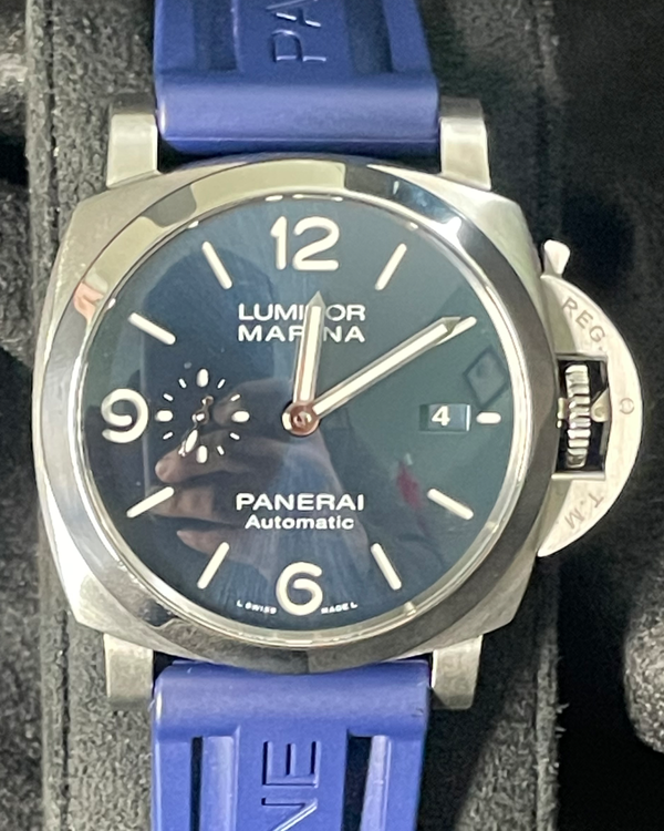 2021 Panerai Luminor Marina 44MM Blue Dial Rubber Strap (PAM01313)
