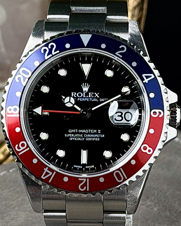 2003 Rolex GMT-Master II "Pepsi" 40MM Black Dial Oyster Bracelet (16710)