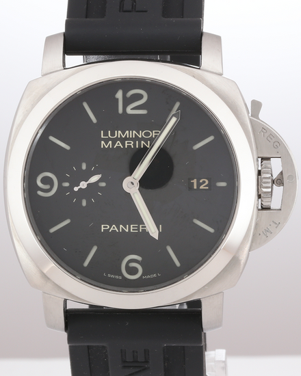 2014 Panerai Luminor Marina 1950 3 Days 44MM Black Dial Rubber Strap (PAM00312)