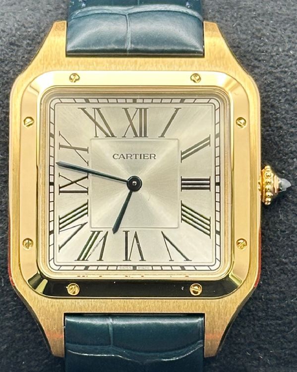 2025 Cartier Santos Dumont XL 46.6MM Silver Dial Leather Strap (WGSA0108)