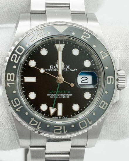 2025 Rolex GMT-Master II "Bruce Wayne" 40MM Black Dial Oyster Bracelet (126710GRNR)