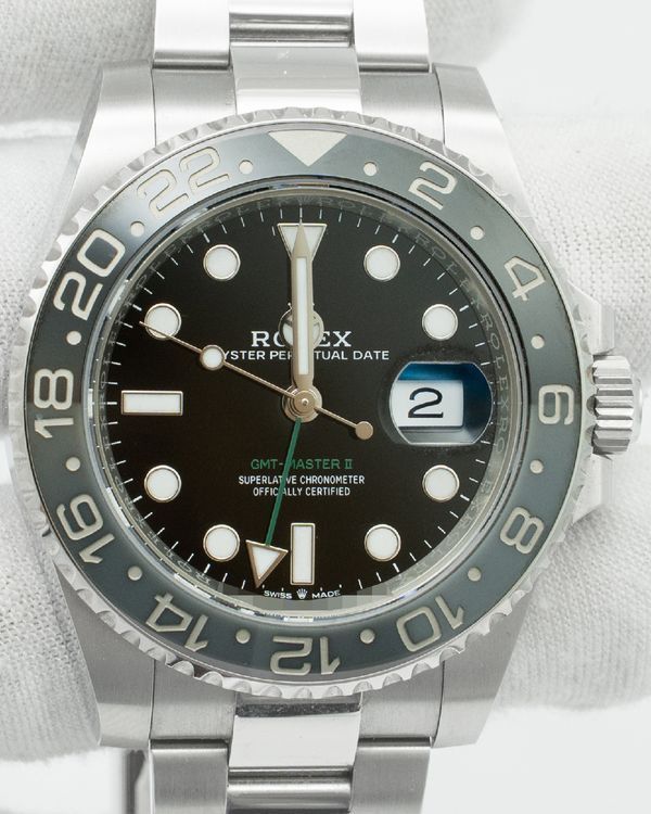 2025 Rolex GMT-Master II "Bruce Wayne" 40MM Black Dial Oyster Bracelet (126710GRNR)