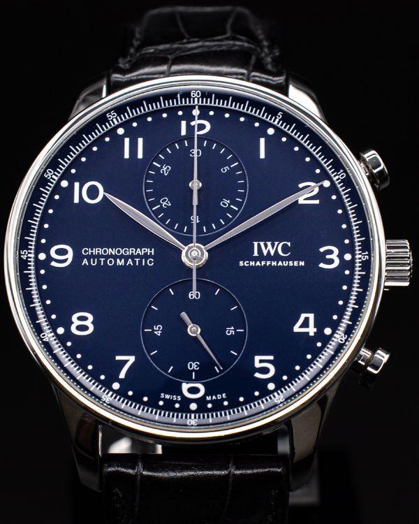 2019 IWC Schaffhausen Portugieser Chronograph "150 Years" L.E. 41MM Blue Dial Leather Strap (IW371601)