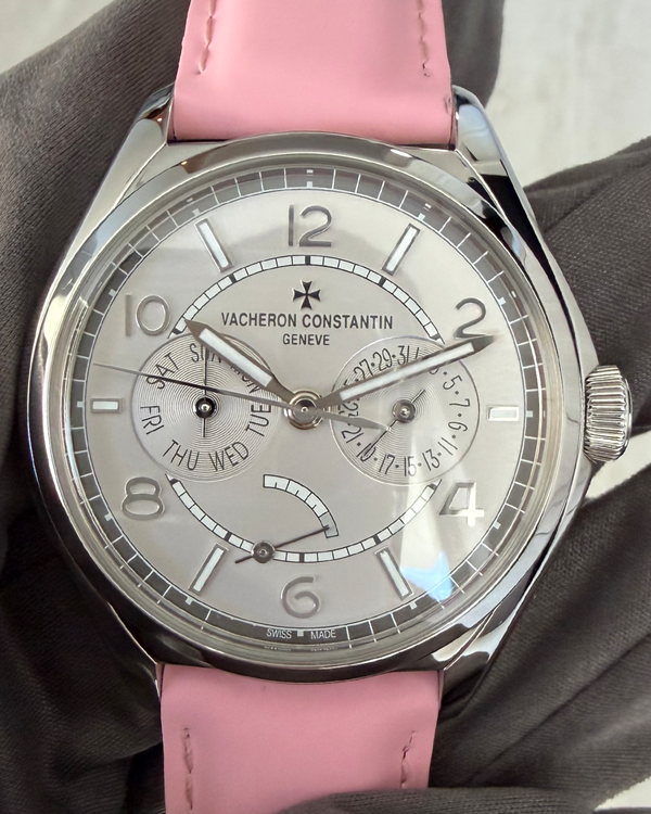 2021 Vacheron Constantin Fiftysix Day-Date 40MM Silver Dial Aftermarket Leather Strap (4400E/000A-B437)