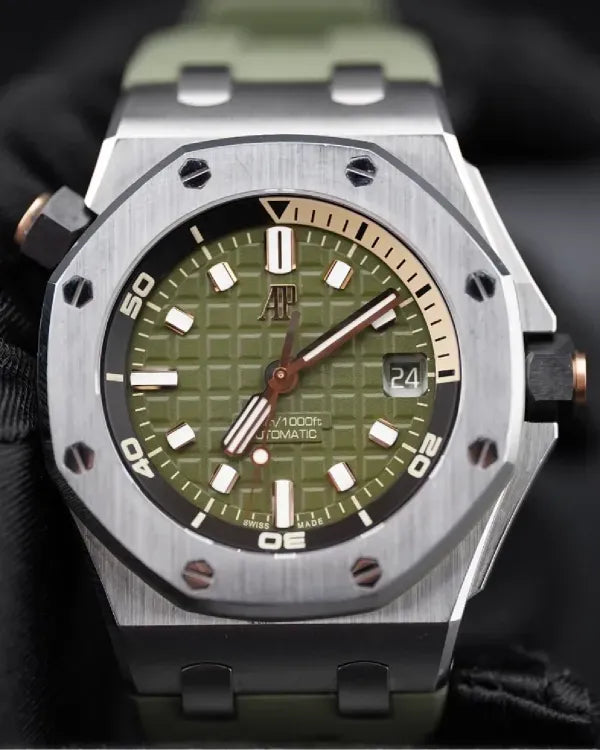 2022 Audemars Piguet Royal Oak Offshore 42MM Green Dial Rubber Strap (15720ST.OO.A052CA.01)
