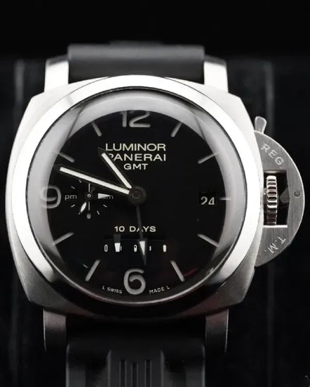 Panerai Luminor 1950 10 Days GMT 44MM Black Dial Rubber Strap (PAM00270)