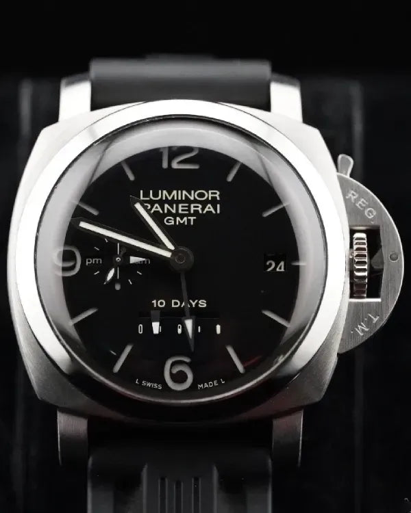 Panerai Luminor 1950 10 Days GMT 44MM Black Dial Rubber Strap (PAM00270)