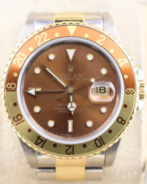 1991 Rolex GMT-Master II "Root Beer" 40MM Brown Dial Two-Tone Oyster Bracelet (16713)
