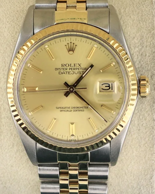 1985 Rolex Datejust 36MM Champagne Dial Two-Tone Jubilee Bracelet (16013)