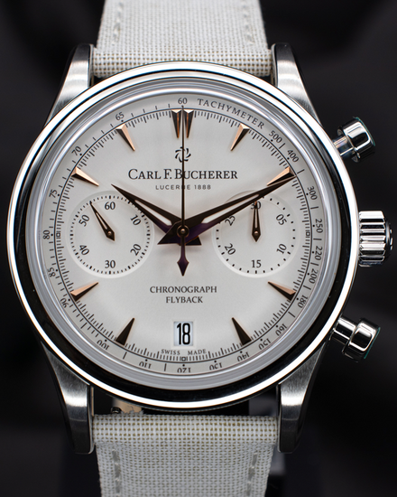 Carl F. Bucherer Manero 40MM White Dial Textile Strap (00.10927.08.13.01)