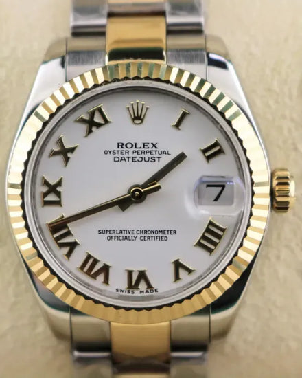 2010 Rolex Lady-Datejust 31MM White Dial Two-Tone Oyster Bracelet (178273)