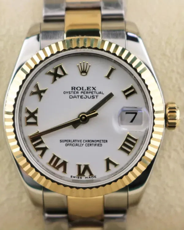 2010 Rolex Lady-Datejust 31MM White Dial Two-Tone Oyster Bracelet (178273)