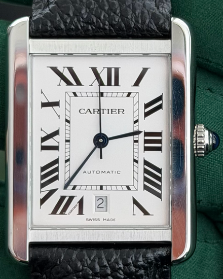 No Reserve - Cartier Tank Solo XL 31MM White Dial Leather Strap (3515)