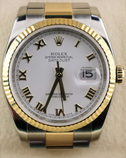 2012 Rolex Datejust 36MM White Dial Two-Tone Bracelet (116233)