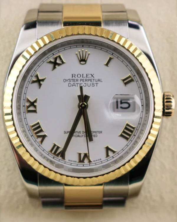2012 Rolex Datejust 36MM White Dial Two-Tone Bracelet (116233)