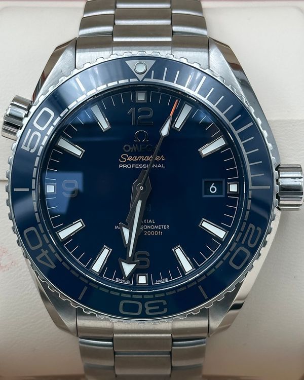 2018 Omega Seamaster Planet Ocean 600M 43.5MM Blue Dial Steel Bracelet (215.30.44.21.03.001)