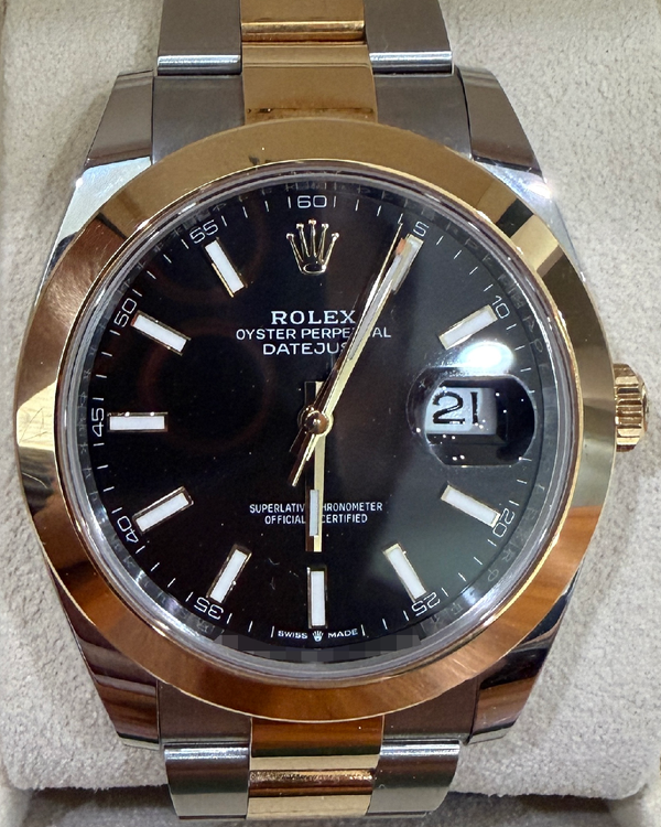 Rolex Datejust 41MM Black Dial Two-Tone Oyster Bracelet (126303)
