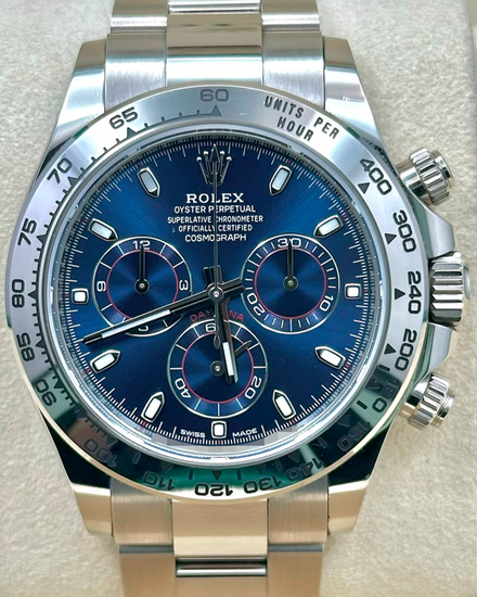 2021 Rolex Cosmograph 40MM Blue Dial White Gold Oyster Bracelet (116509)
