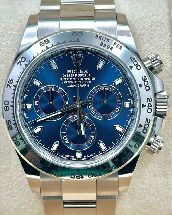 2021 Rolex Cosmograph 40MM Blue Dial White Gold Oyster Bracelet (116509)