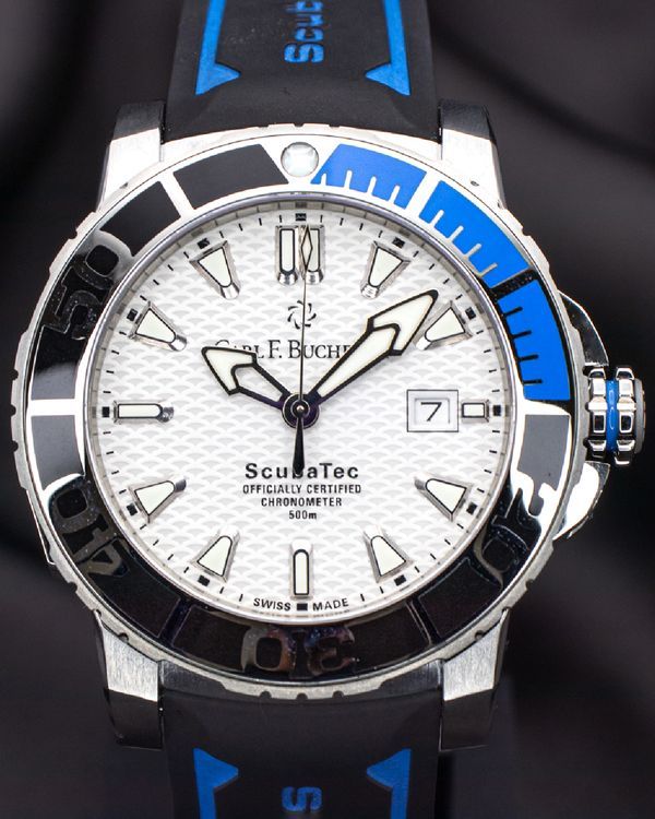 Carl F. Bucherer Patravi 44.6MM White Dial Rubber Strap (00.10632.23.23.01)