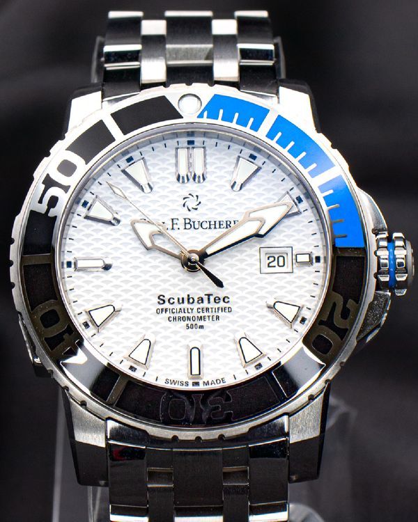 Carl F. Bucherer Patravi 44MM White Dial Steel Bracelet (00.10632.23.23.21)