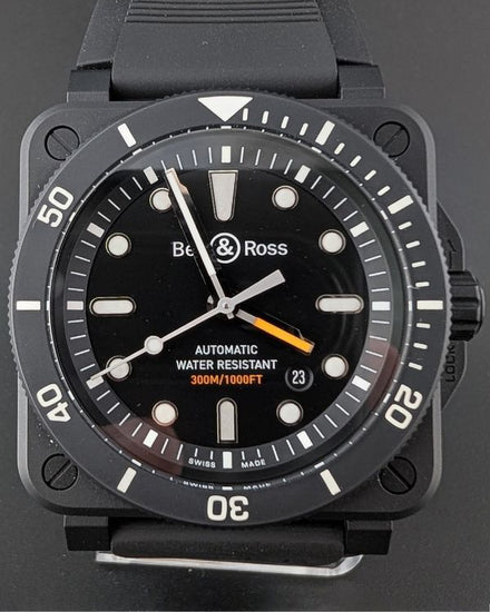 No Reserve - 2024 Bell & Ross BR 03-92 Diver 42MM Black Dial Rubber Strap (BR0392-D-BL-CE/SRB)