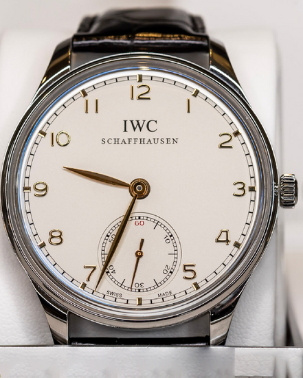No Reserve - 2014 IWC Schaffhausen Portugieser Hand-Wound 44MM White Dial Leather Strap (IW545408)