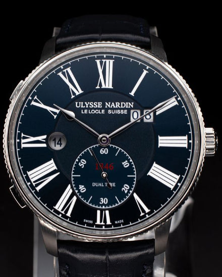 2024 Ulysse Nardin Marine Torpilleur 44MM Blue Dial Leather Strap (3343-320-3A)