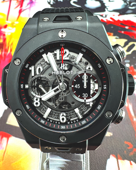 2017 Hublot Big Bang "Black Magic" 45MM Skeleton Dial Rubber Strap (411.CI.1170.RX)