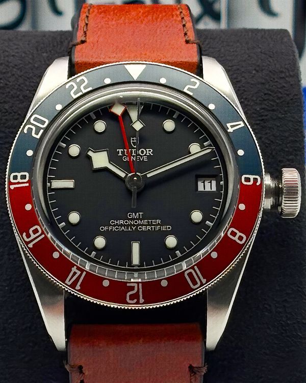 2018 Tudor Black Bay GMT "Pepsi" 41MM Black Dial Leather Strap (79830RB)