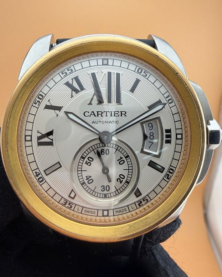 Cartier Calibre de Cartier 42MM Silver Dial Leather Strap (W7100039)