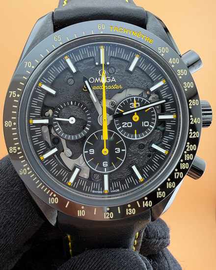 2020 Omega Speedmaster Dark Side of the Moon "Apollo 8" 44.25MM Black Dial Aftermarket Leather Strap (311.92.44.30.01.001)