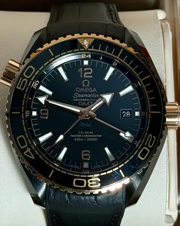 No Reserve - 2025 Omega Seamaster Planet Ocean 600M "Deep Black" 45.5MM Black Dial Leather Strap (215.63.46.22.01.001)
