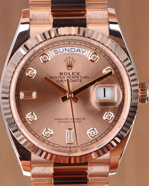 Rolex Day-Date Pink Dial Rose Gold President Bracelet (118235)