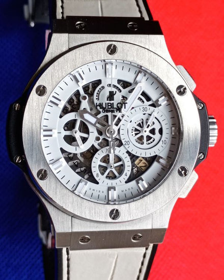 2011 Hublot Big Bang Aero Bang "Garmisch" L.E. 44MM Skeleton Dial Leather Strap (311.SX.2010.GR.GAP10)