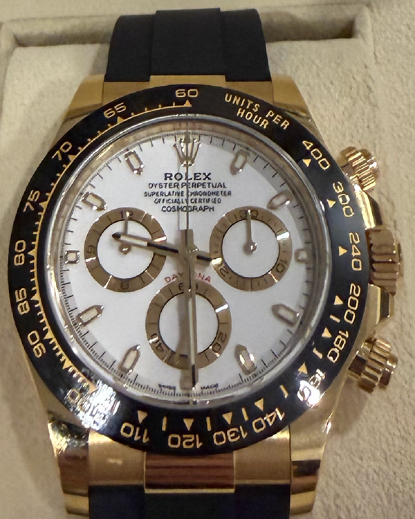2023 Rolex Cosmograph Daytona 40MM White Dial Rubber Strap (116518LN)