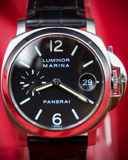2003 Panerai Luminor Marina 40MM Black Dial Leather Strap (PAM00048)