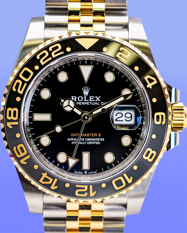 2026 Rolex GMT-Master II "Bumblebee" 40MM Black Dial Two-Tone Jubilee Bracelet (126713GRNR)