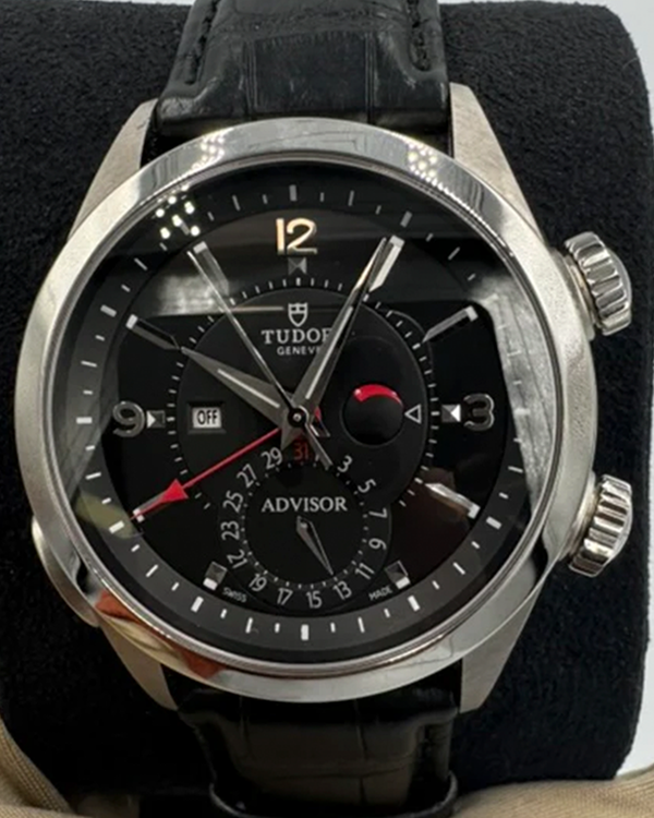 Tudor Heritage "Advisor" 42MM Black Dial Leather Strap (79620TN)