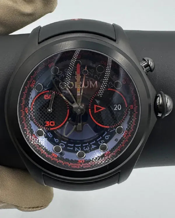 Corum Bubble "Centro" L. E. 52MM Black Dial Rubber Strap (961.201.95/0371 CT01)
