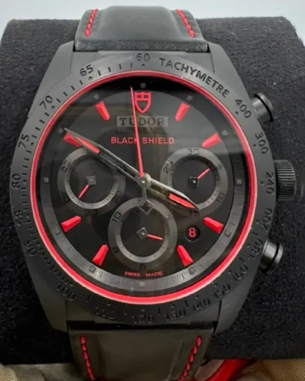 Tudor Fastrider Black Shield "Ducati x Tudor" Edition 42MM Black Dial Leather Strap (42000CR)