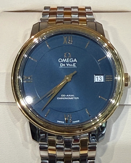 Omega De Ville Prestige 36.8MM Blue Dial Two-Tone Bracelet (424.20.37.20.03.001)