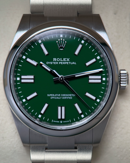 2025 Rolex Oyster Perpetual 41MM Green Dial Oyster Bracelet (134300)