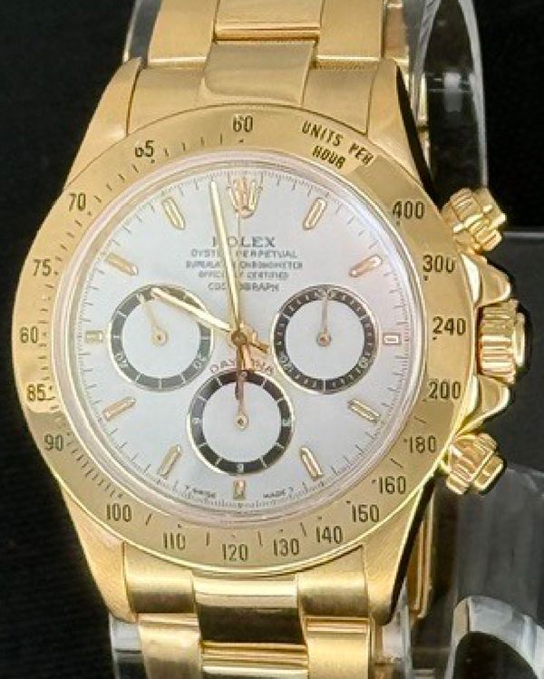 1993 (S Serial) Rolex Cosmograph Daytona "Zenith" 40MM White "Inverted 6" Dial Yellow Gold Oyster Bracelet (16528)