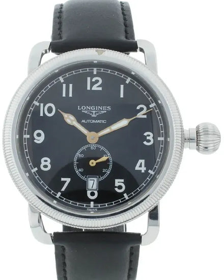 Longines Heritage 41MM Black Dial Aftermarket Leather Strap (L2.777.4.53.0)
