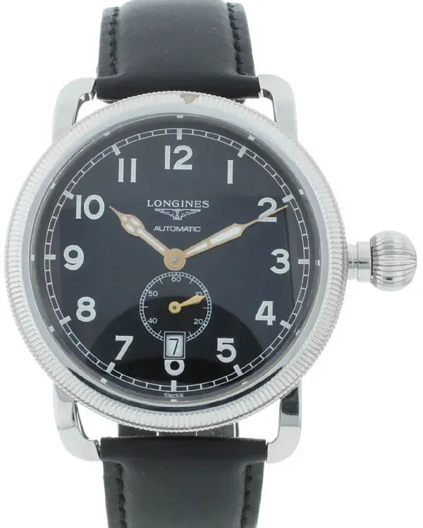 Longines Heritage 41MM Black Dial Aftermarket Leather Strap (L2.777.4.53.0)