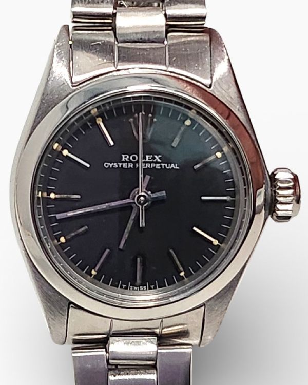 Rolex Oyster Perpetual 25MM Black Dial Oyster Bracelet (6618)